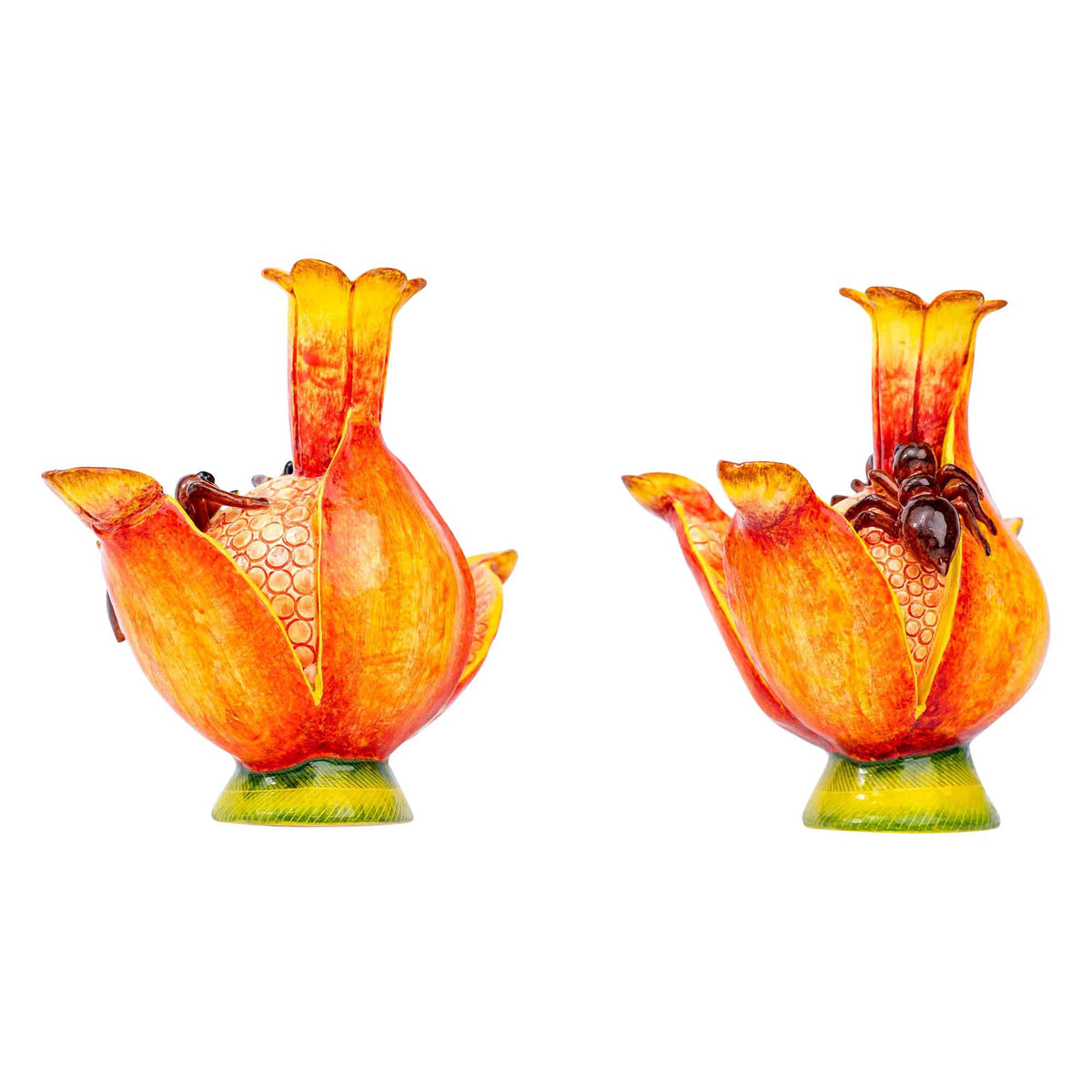 Pair of pomegranate candlesticks