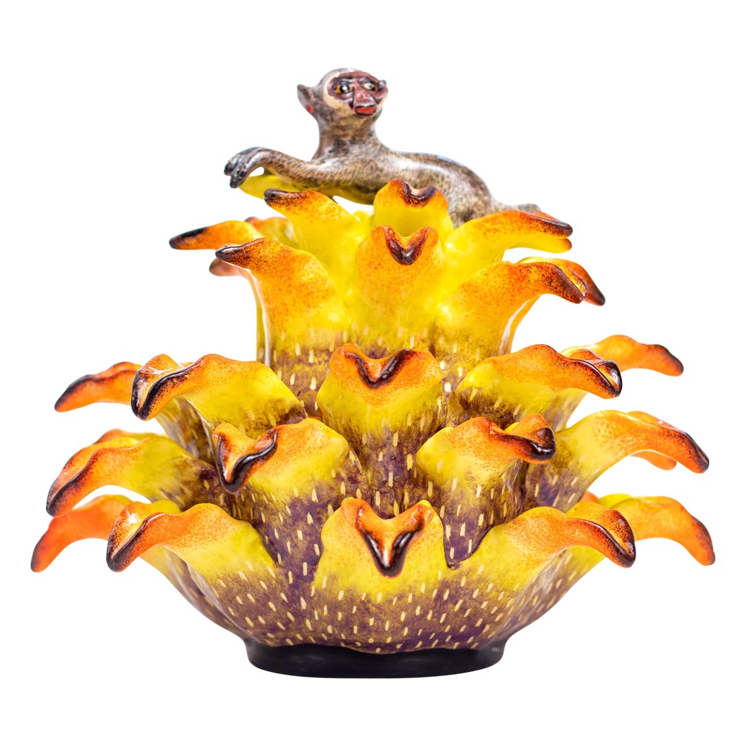 Monkey on succulent jewelry box