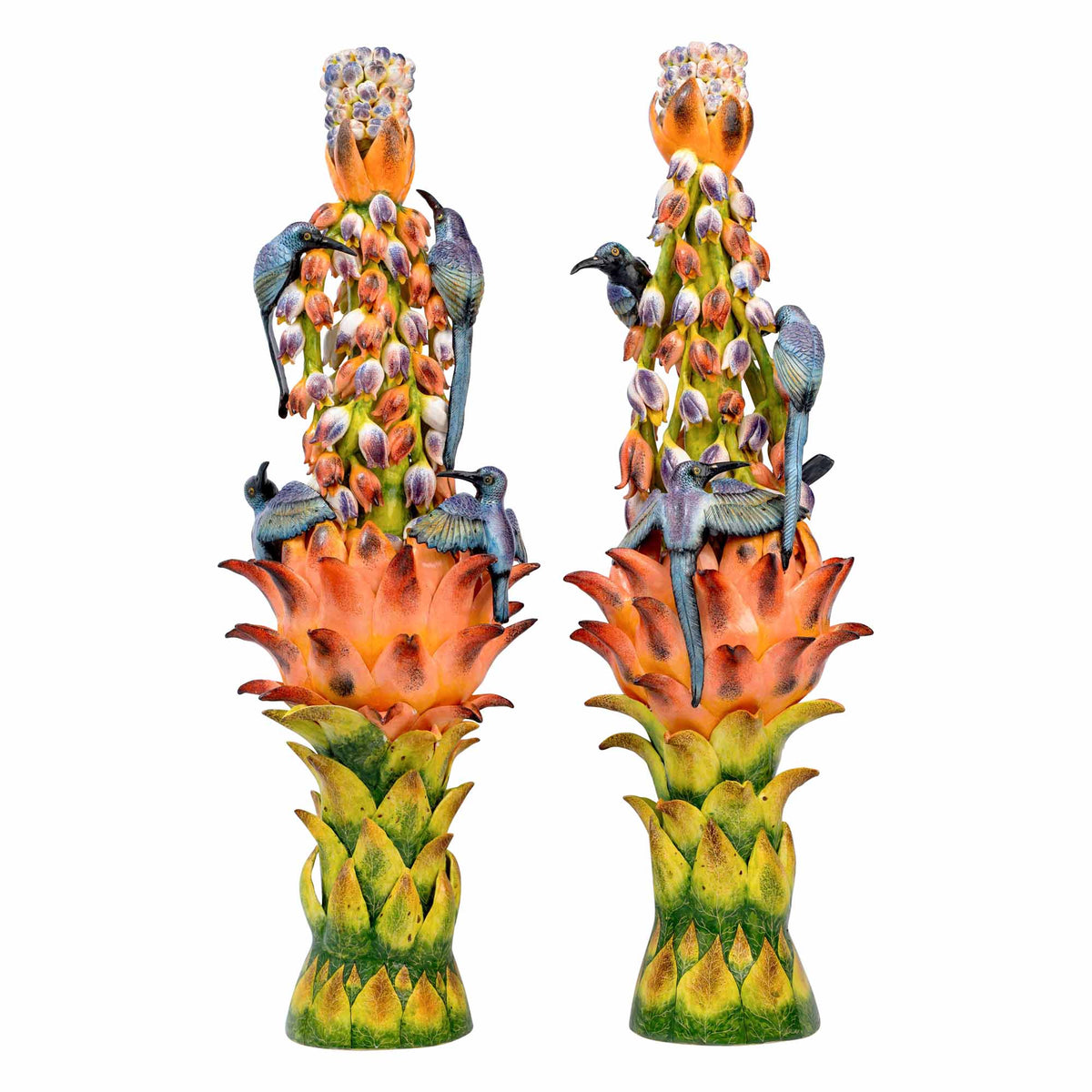 Pair Of Protea Candlesticks