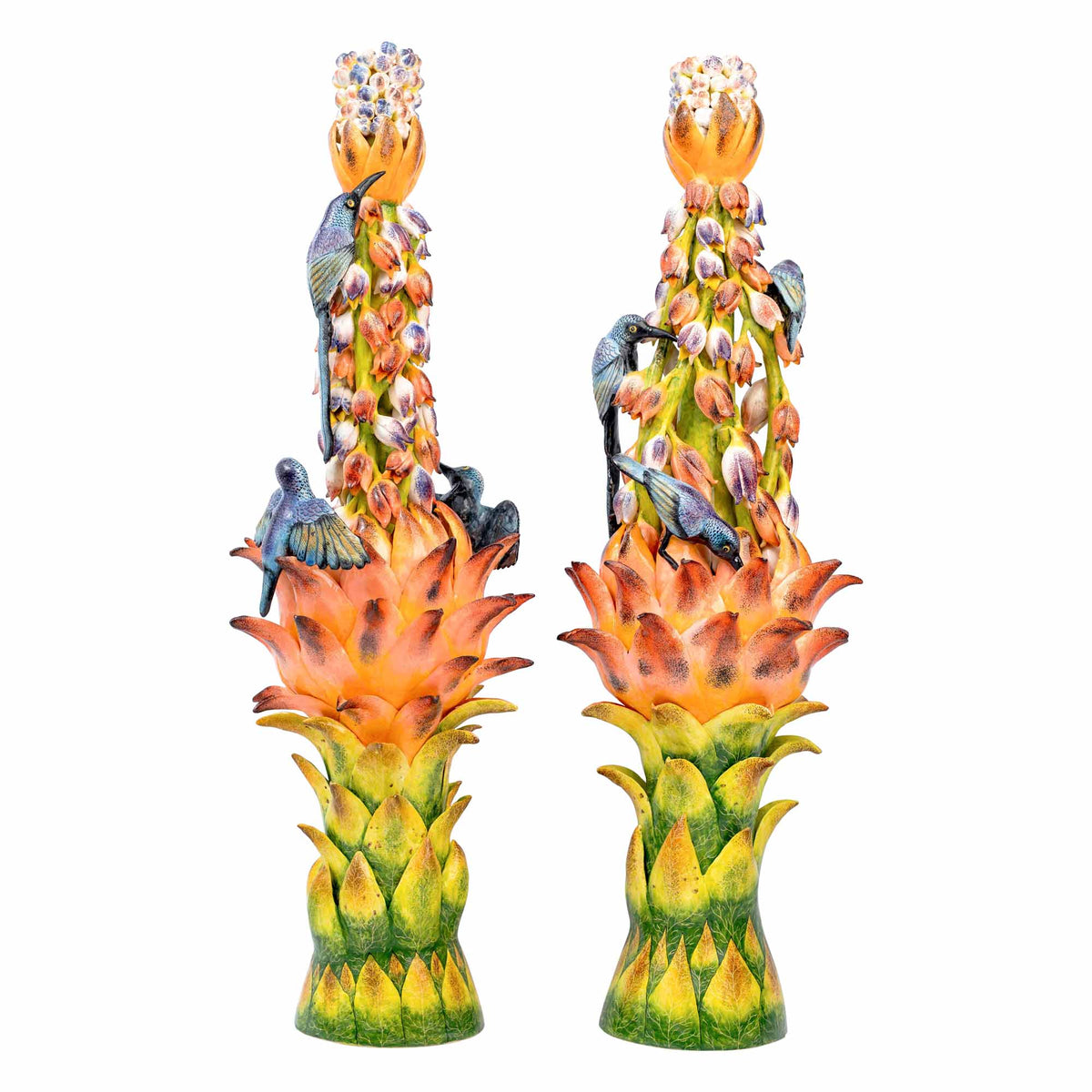 Pair Of Protea Candlesticks