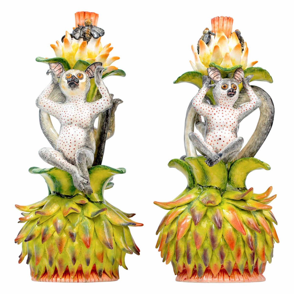 Pair Of Bush Baby Candlesticks
