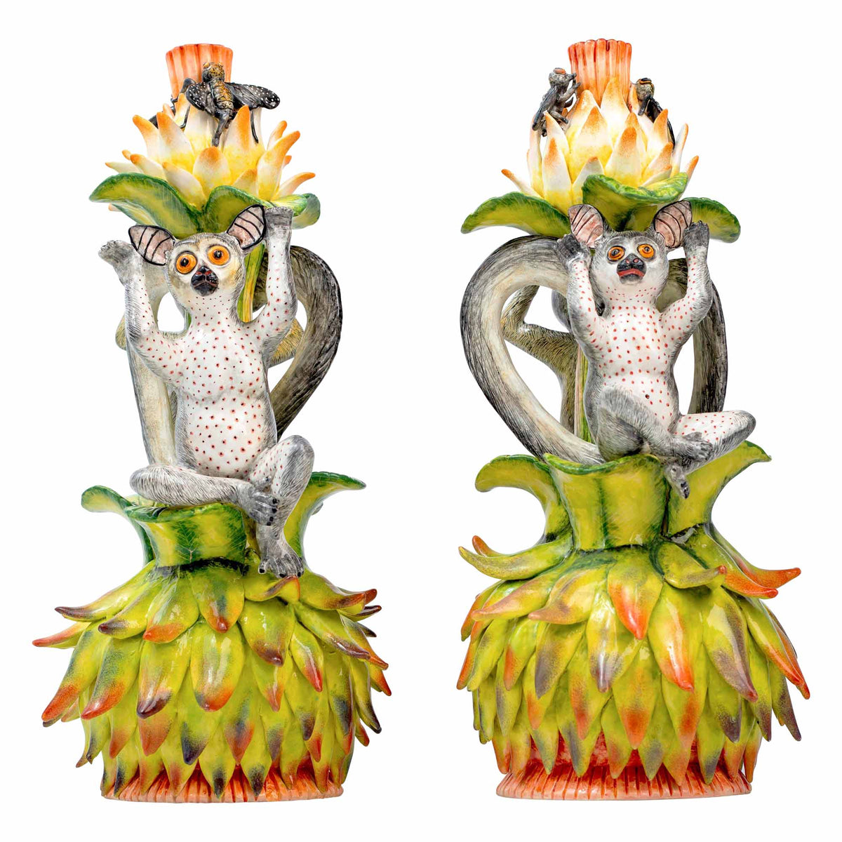 Pair Of Bush Baby Candlesticks