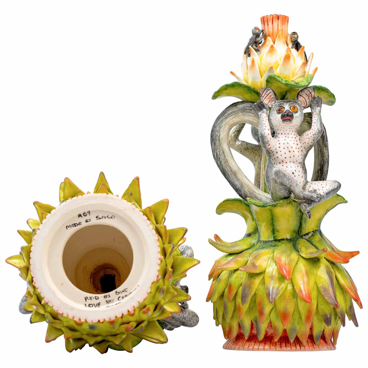 Pair Of Bush Baby Candlesticks