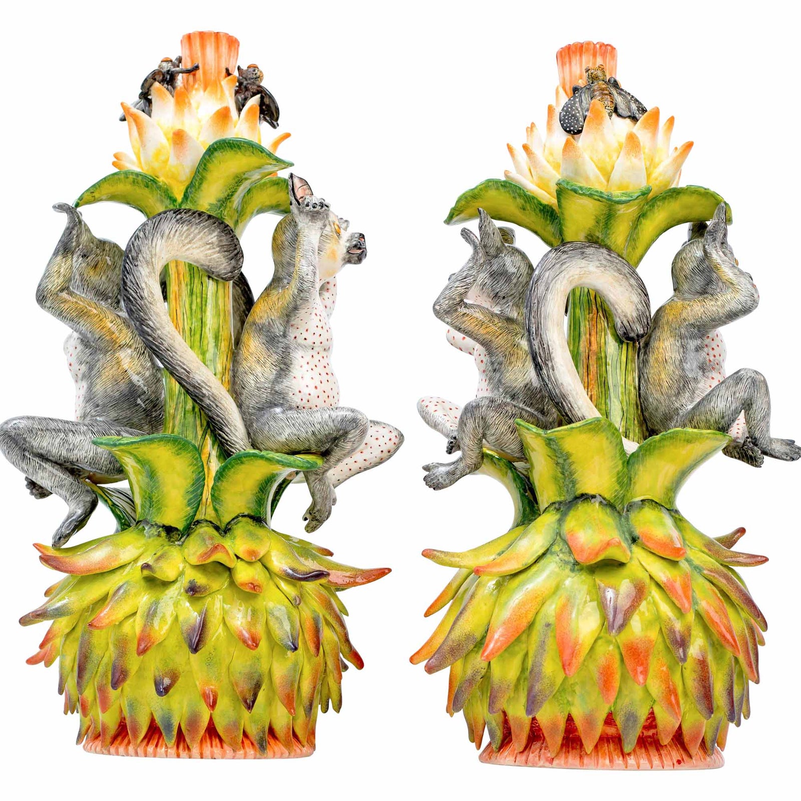 Pair Of Bush Baby Candlesticks