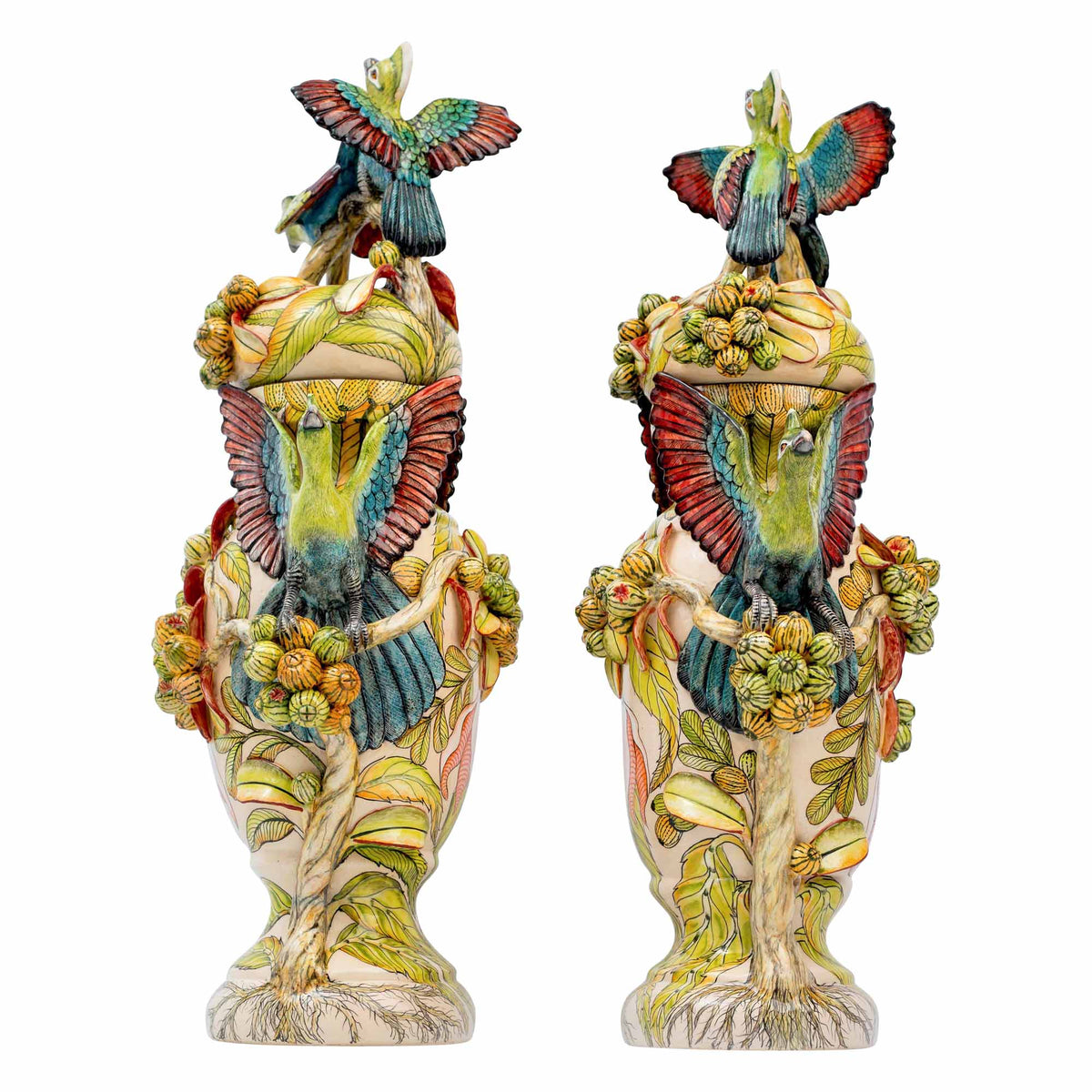 Pair Lori Bird Urns