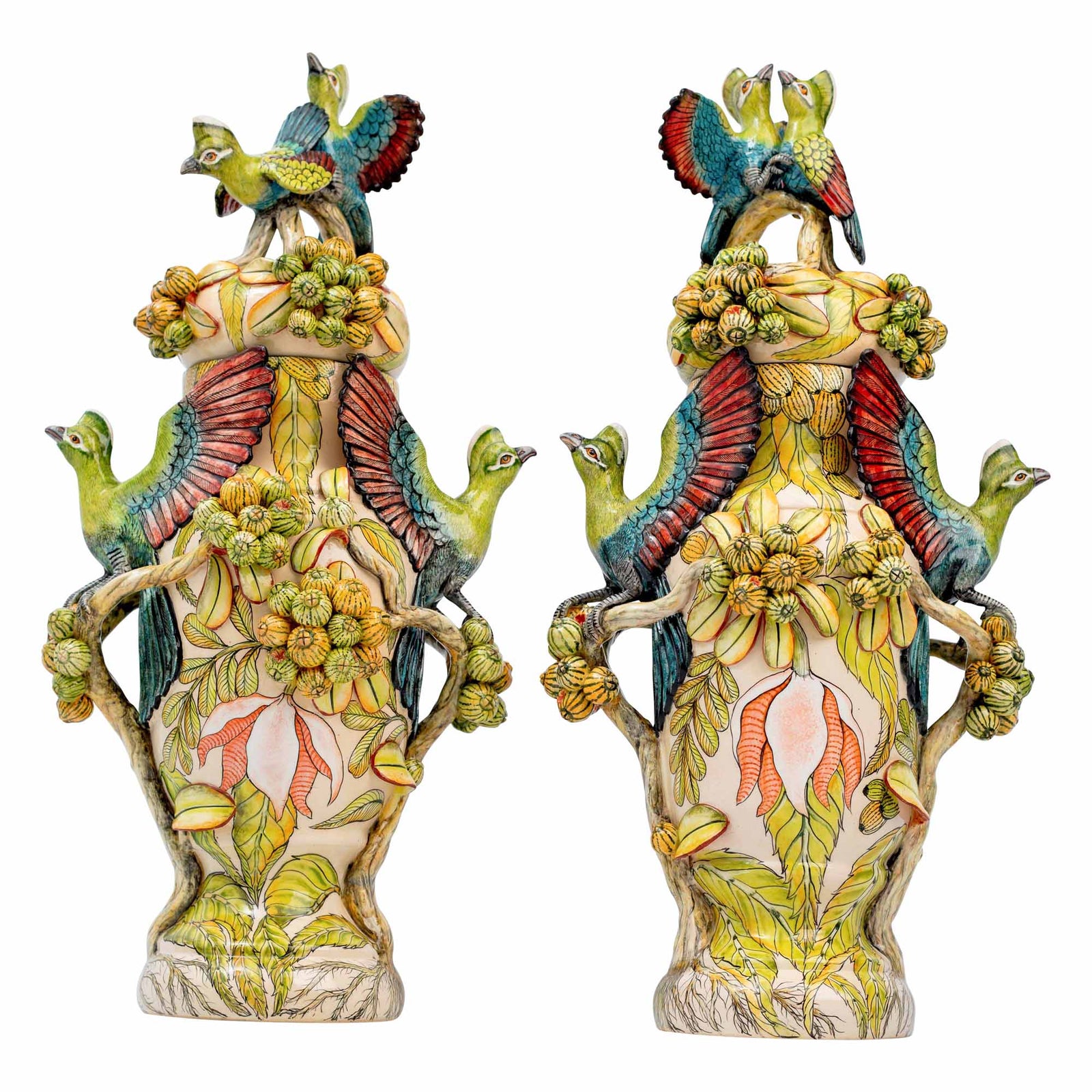 Pair Lori Bird Urns