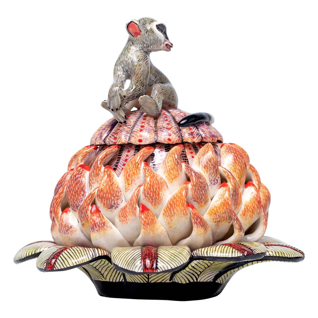 Protea, monkey jewelry box