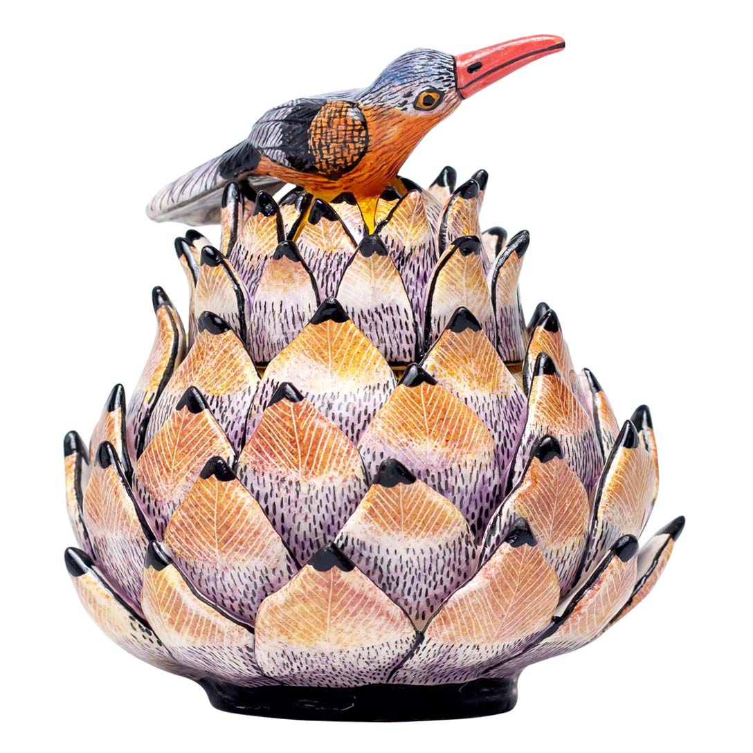 Protea, bird jewelry box