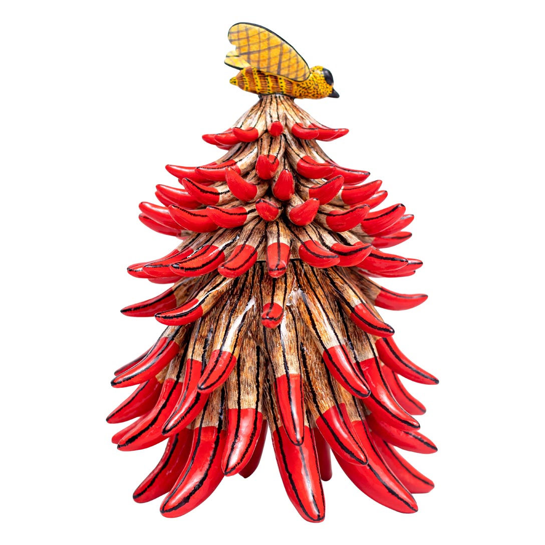 Coral, bee, red jewelry box