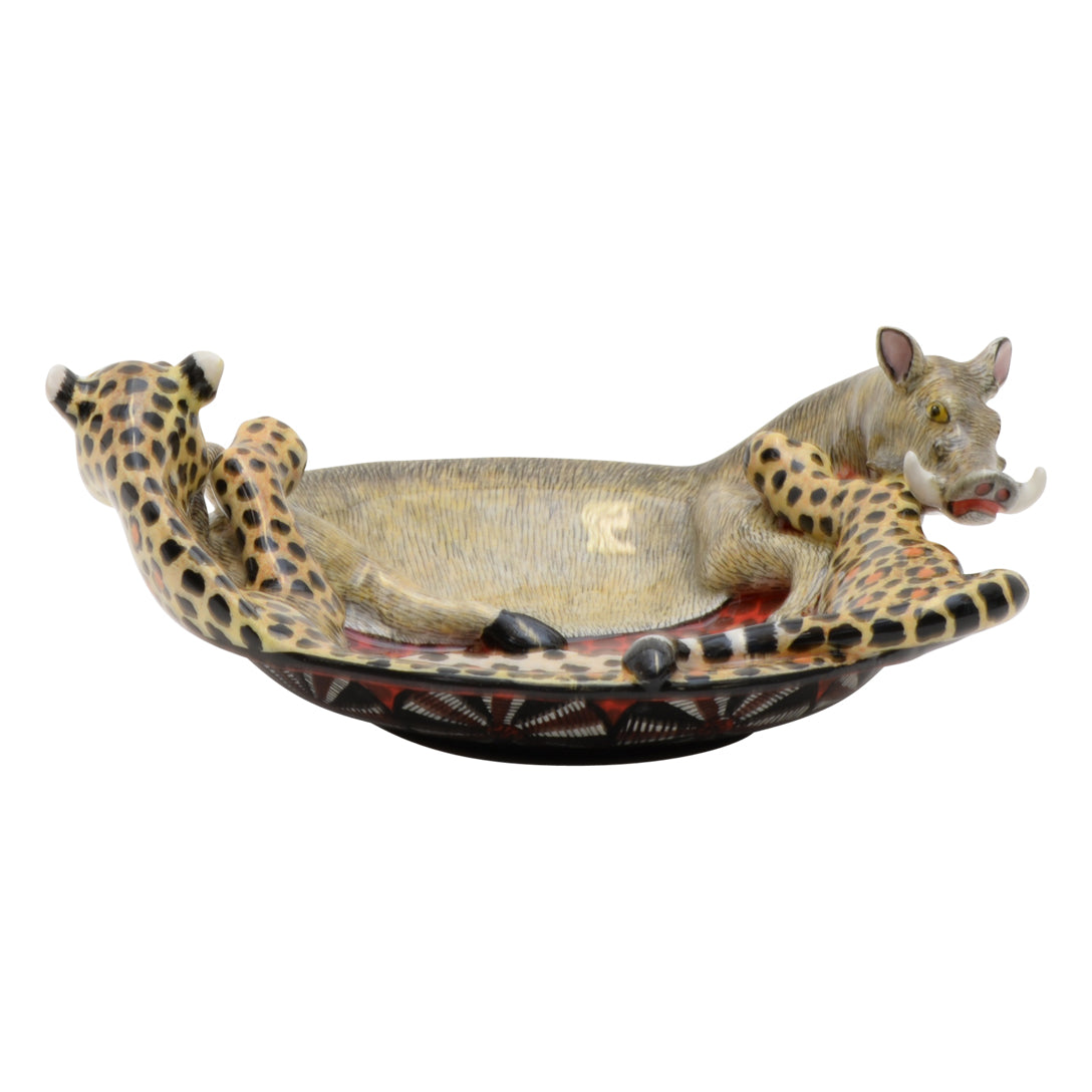 Leopard & warthog coin dish