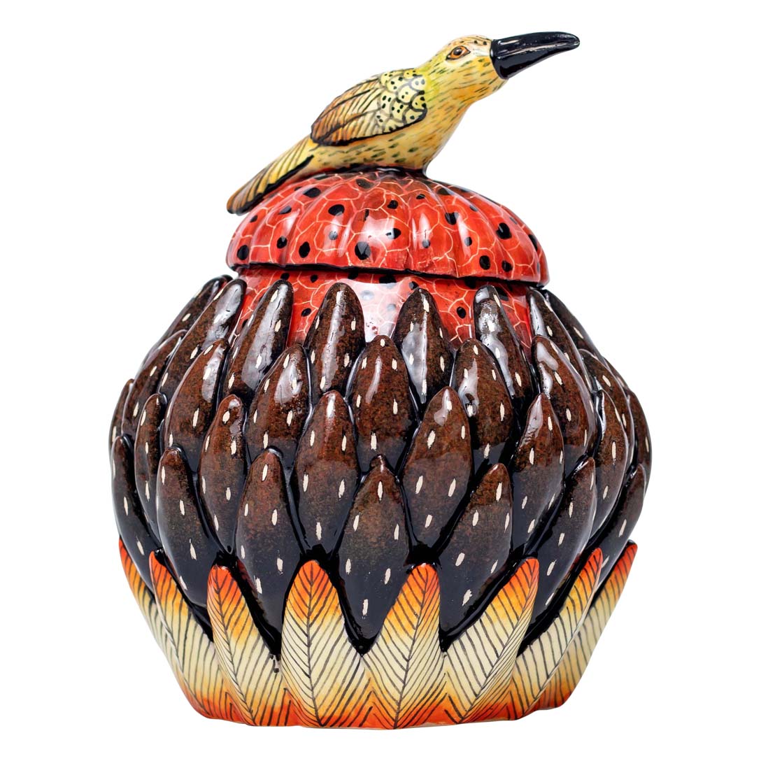 Protea, bird jewelry box