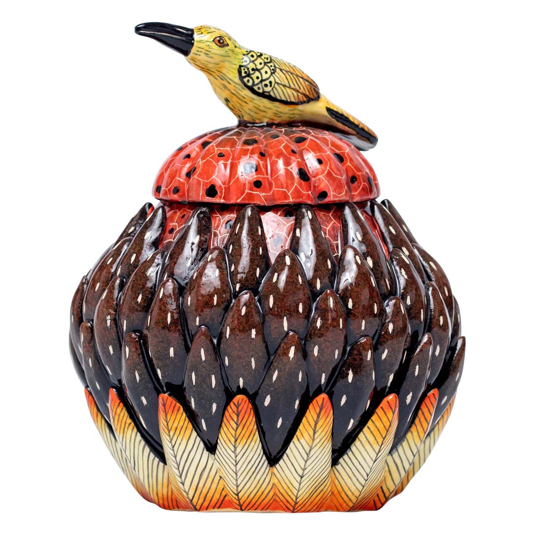 Protea, bird jewelry box