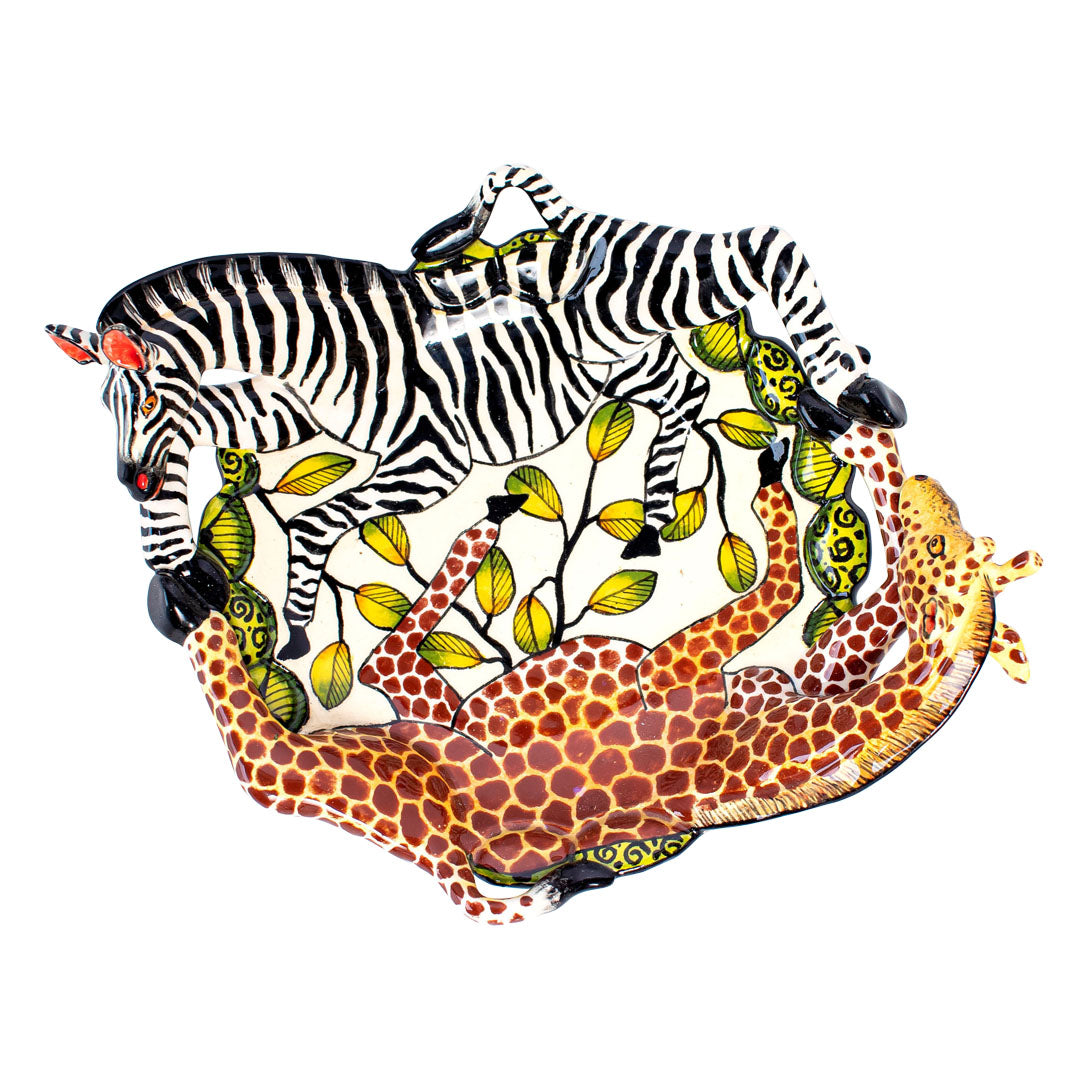 Giraffe & zebra coin dish