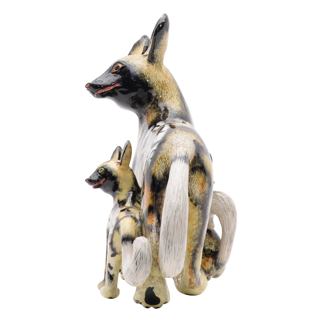 Wild dog sculpture