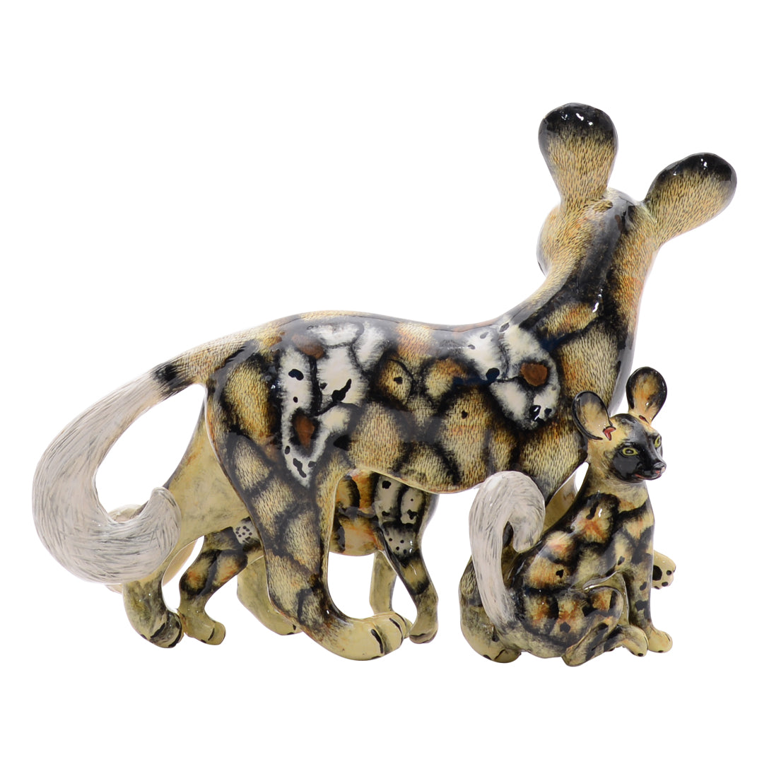 Wild dog sculpture