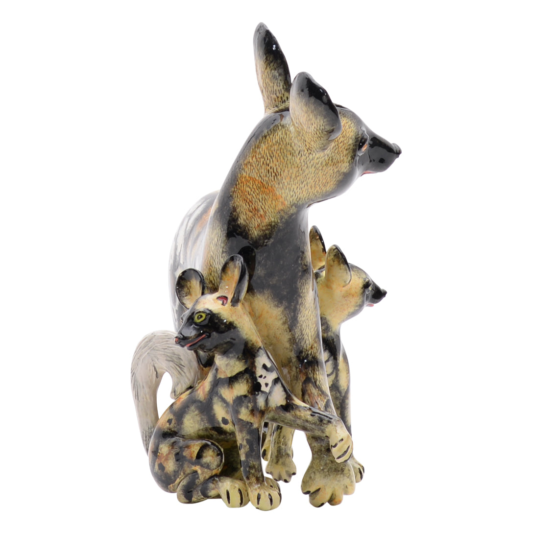 Wild dog sculpture