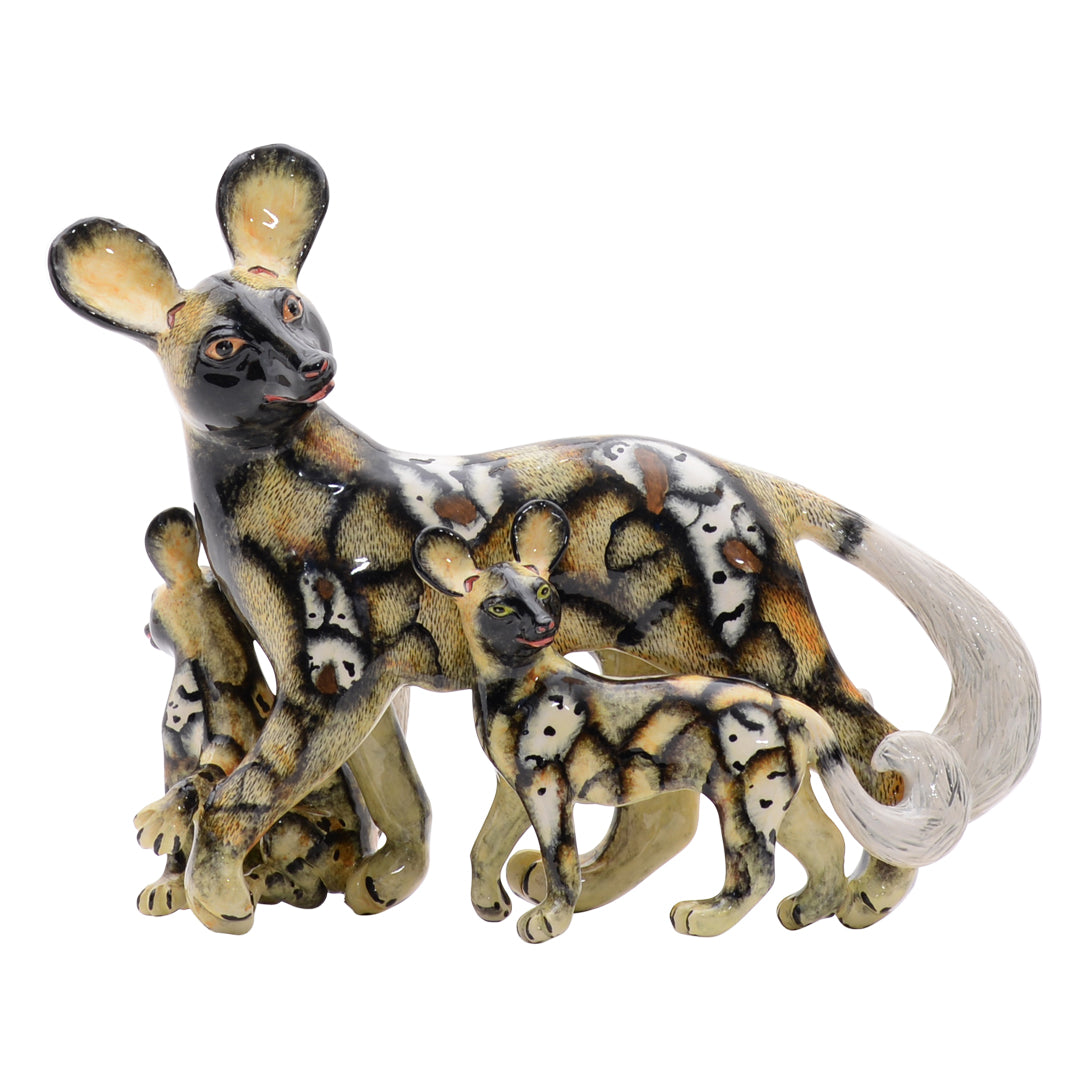 Wild dog sculpture