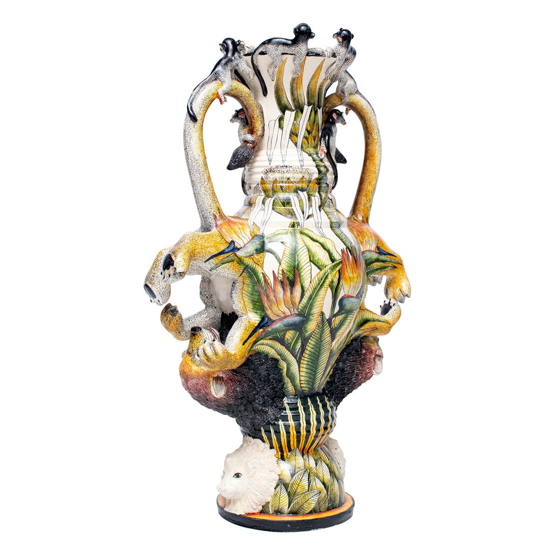 Lion vase