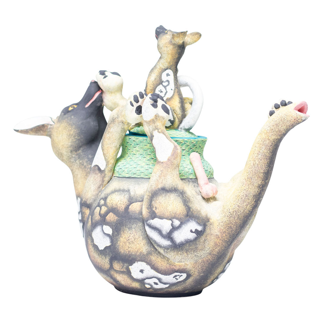 Wild dog teapot