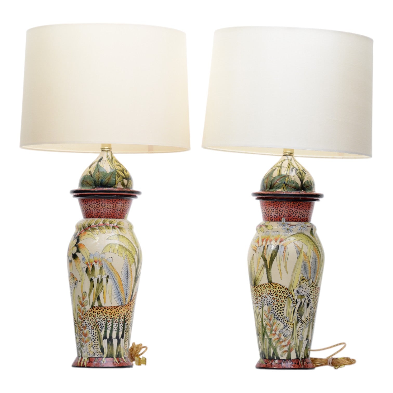The pair leopard lamps