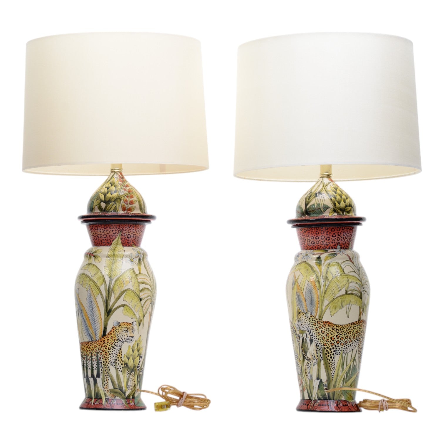 The pair leopard lamps