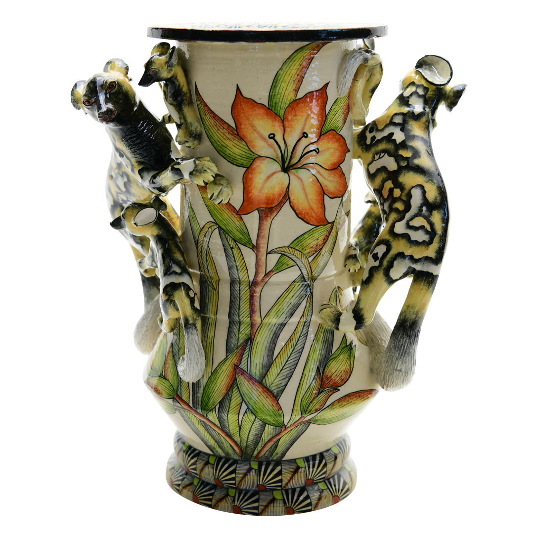 Wild dog vase