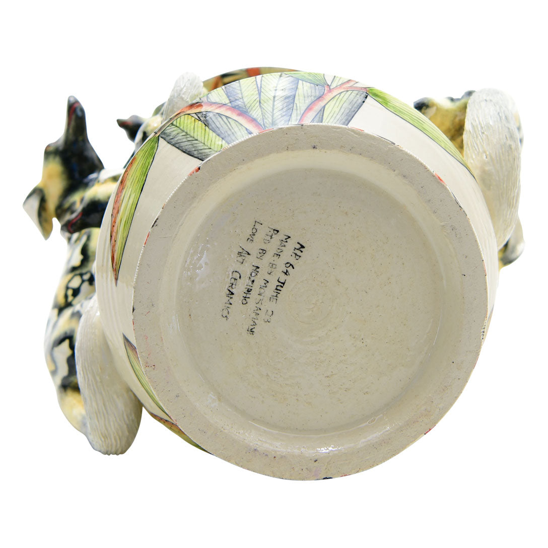 Wild dog vase