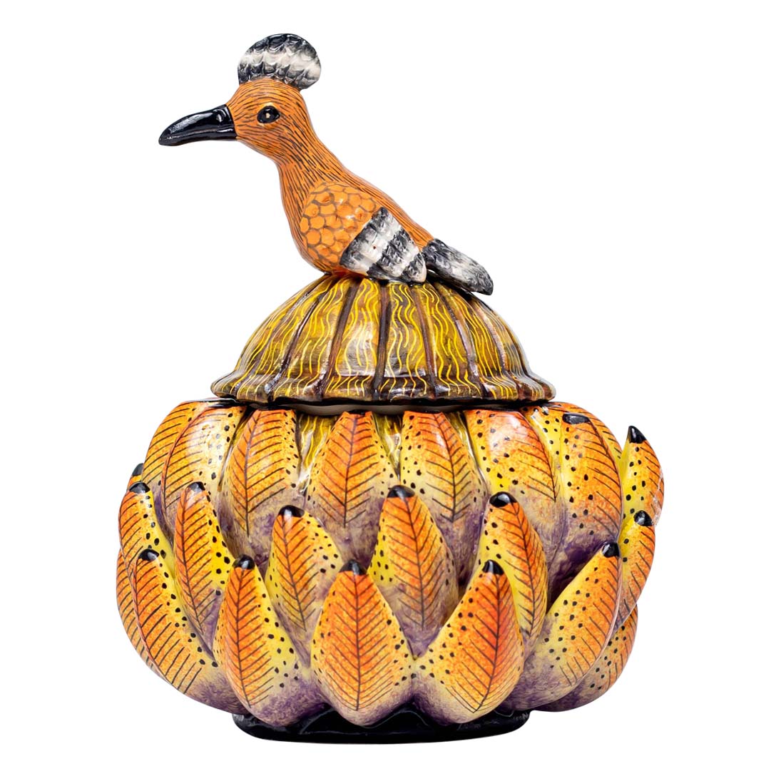 Protea, hoopoe jewelry box