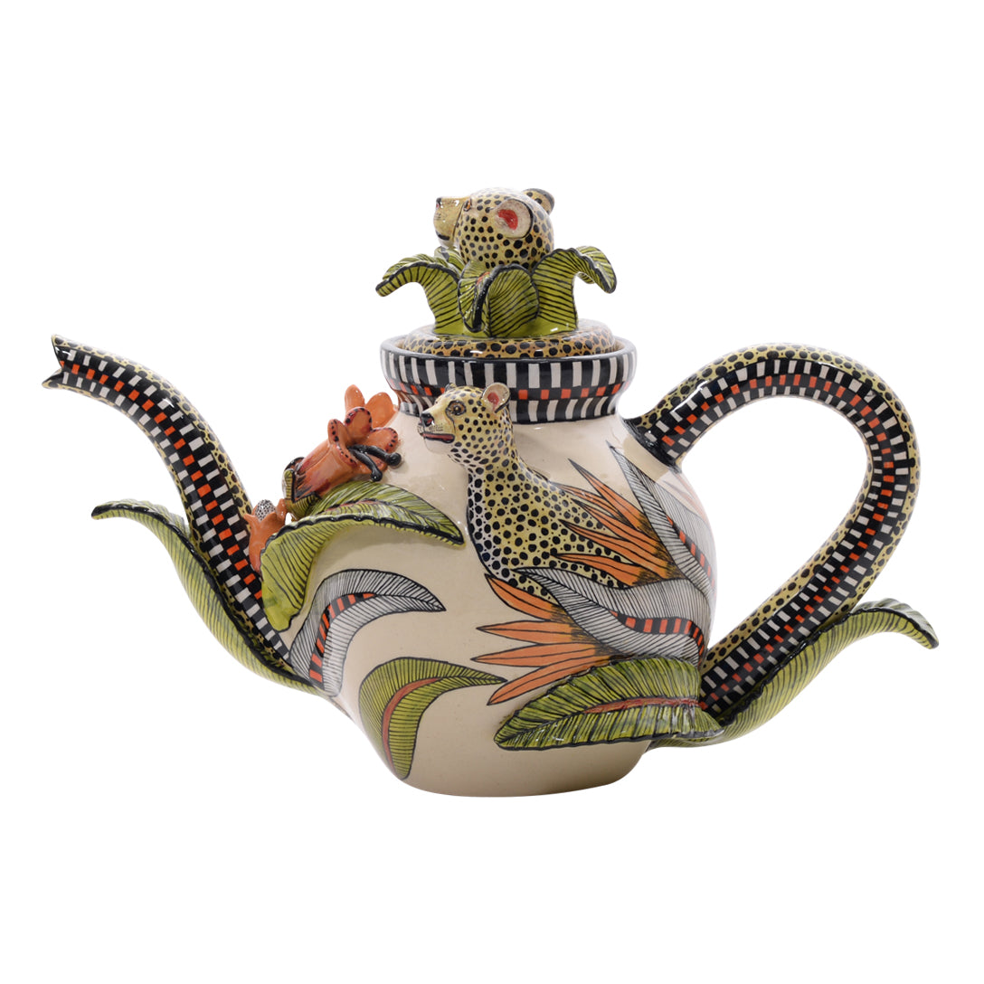 Cheetah teapot