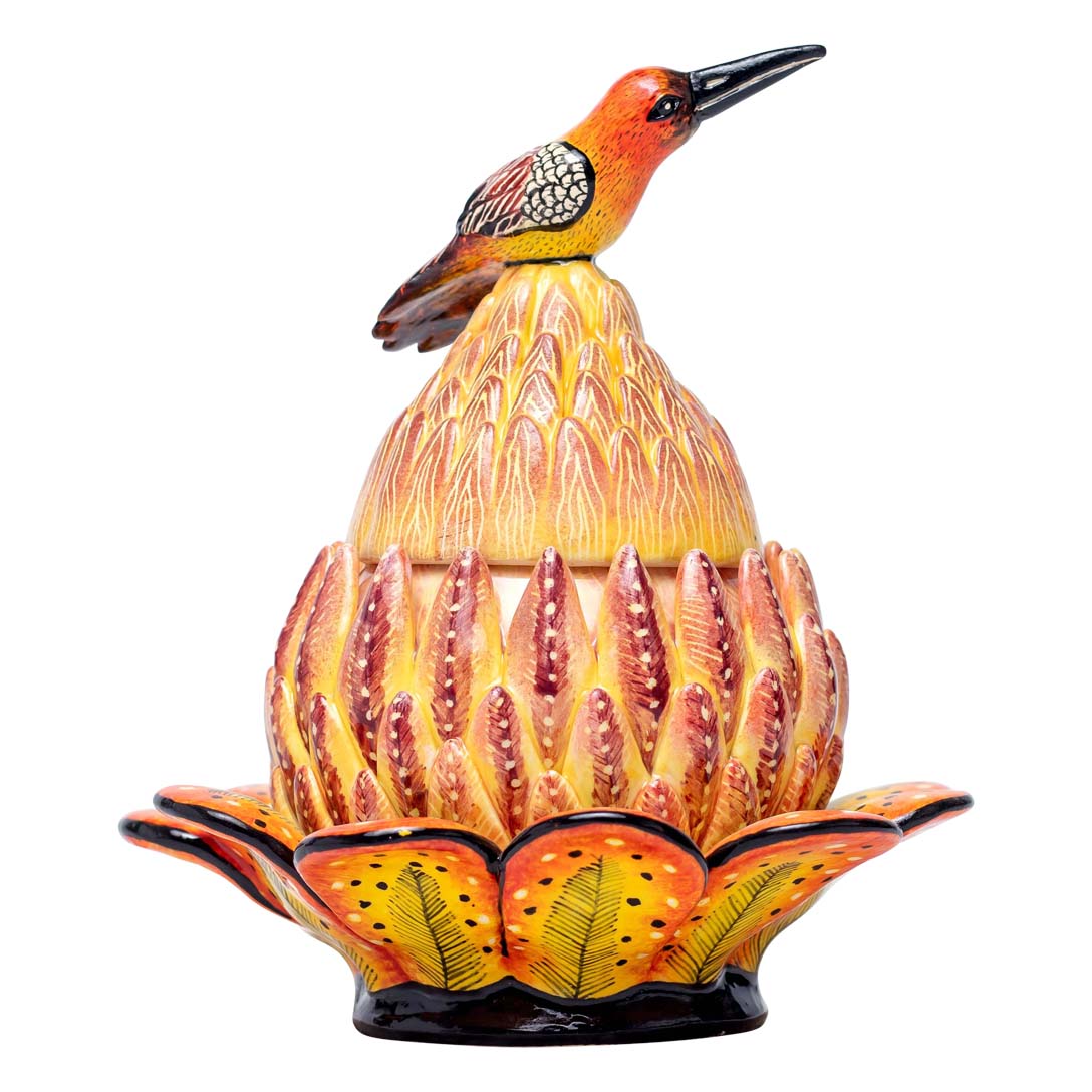 Protea, bird jewelry box