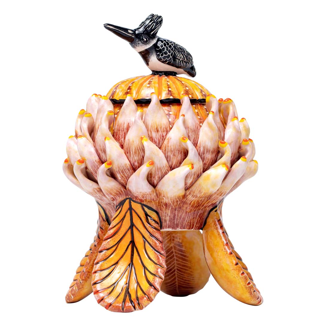 Protea, bird jewelry box