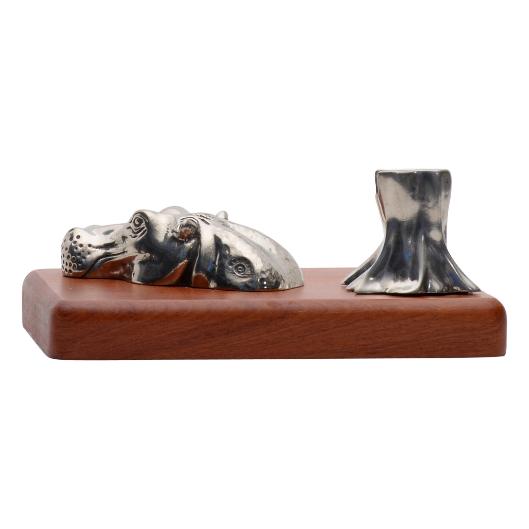 Maridadi Pewter Hippo Business Card Holders