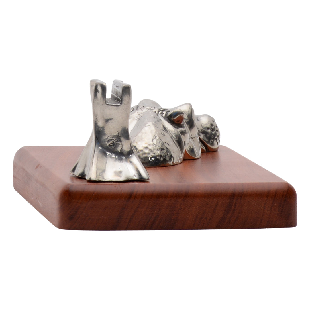 Maridadi Pewter Hippo Business Card Holders