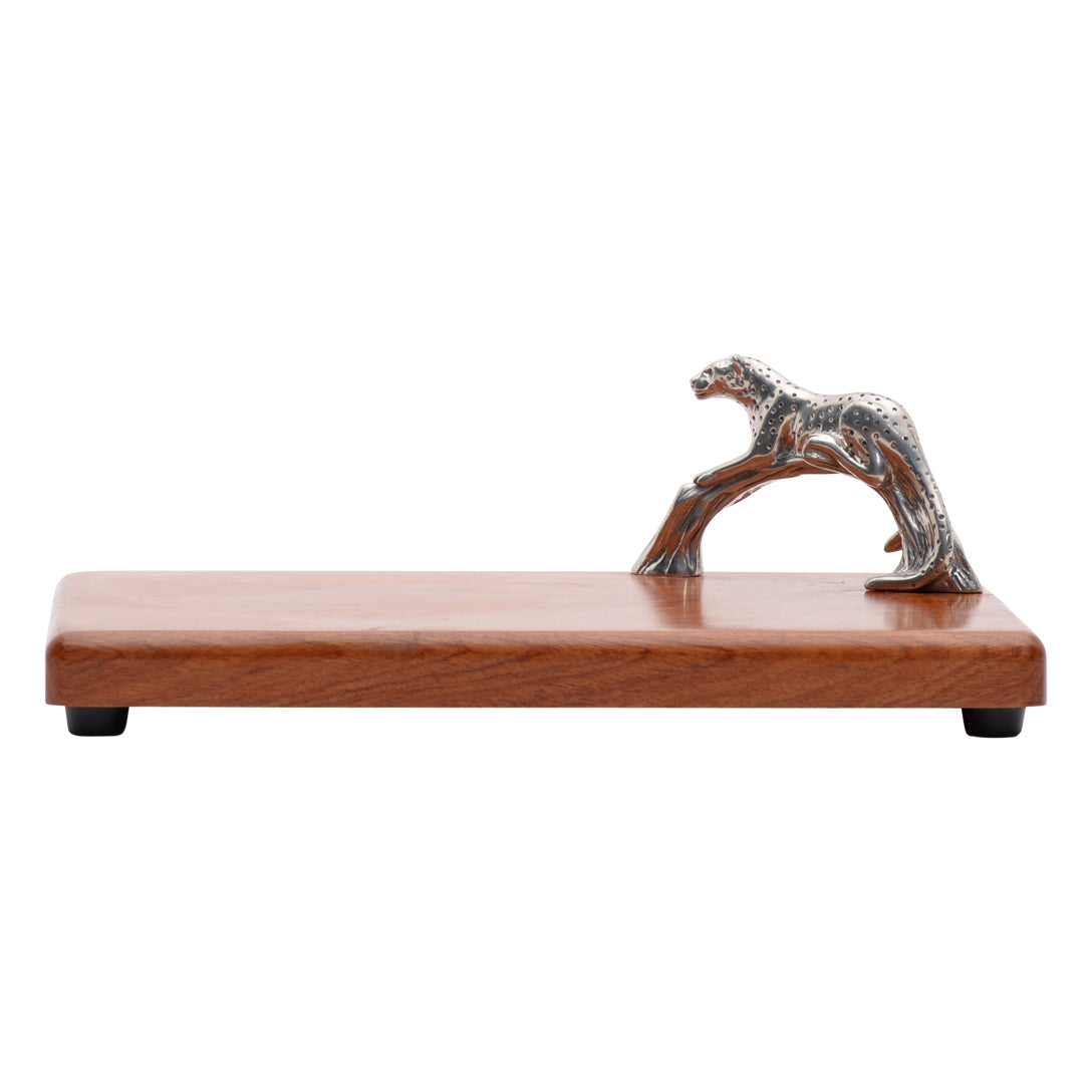 Maridadi Pewter Leopard Cheese Board