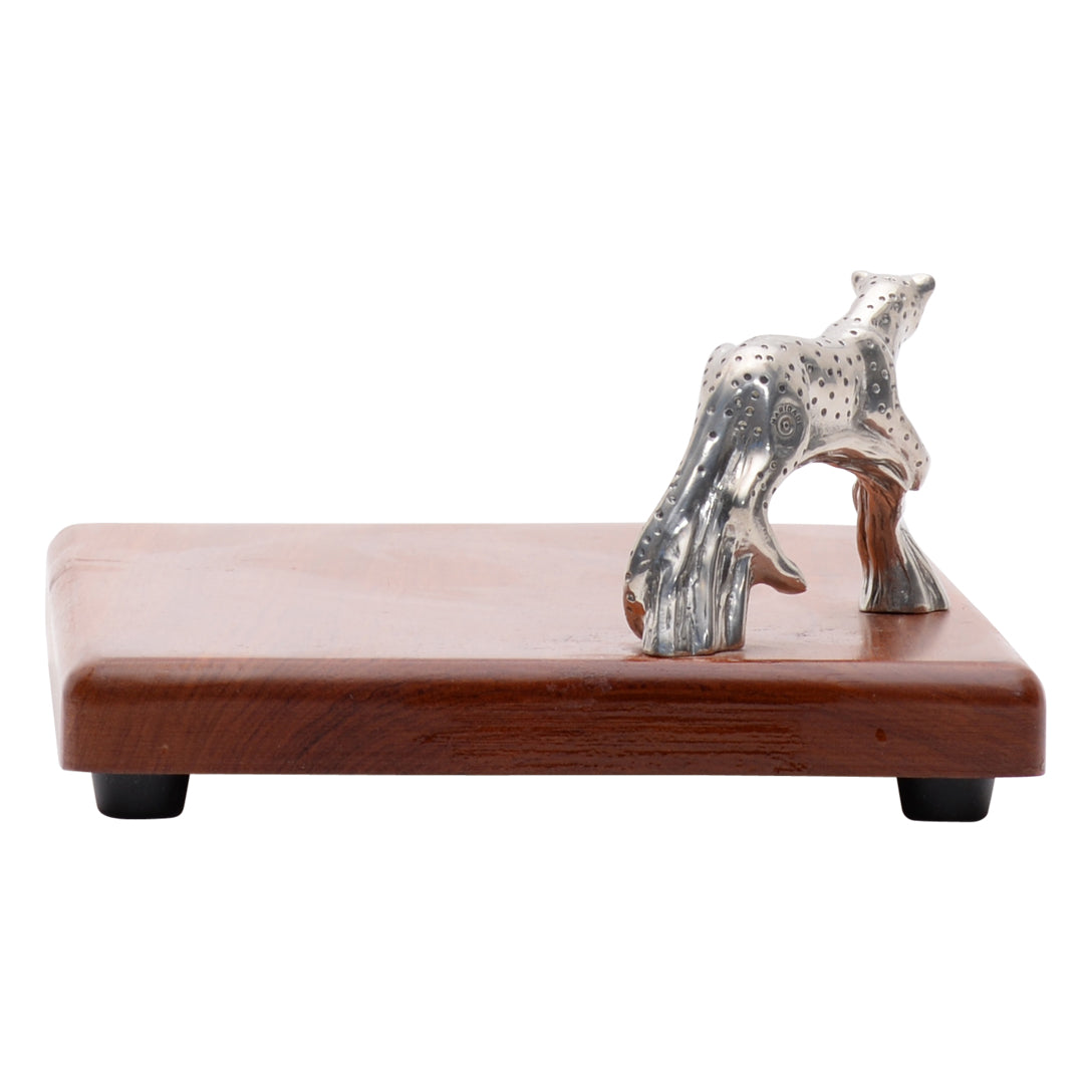 Maridadi Pewter Leopard Cheese Board