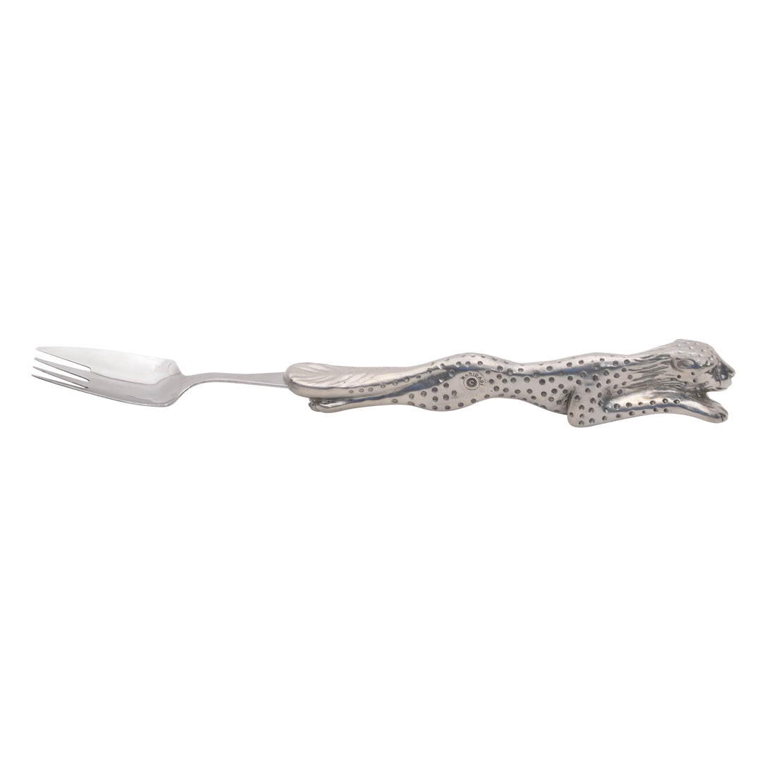 Maridadi Pewter Leopard Pasta Fork