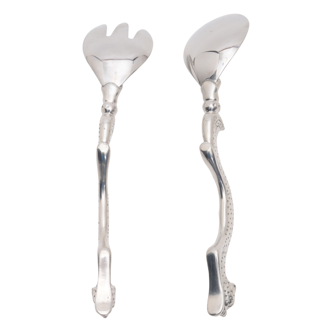 Maridadi Pewter Leopard Salad Servers Small