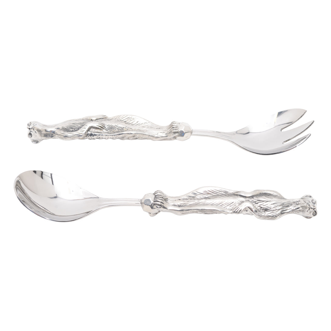 Maridadi Pewter Meercat Salad Servers Small