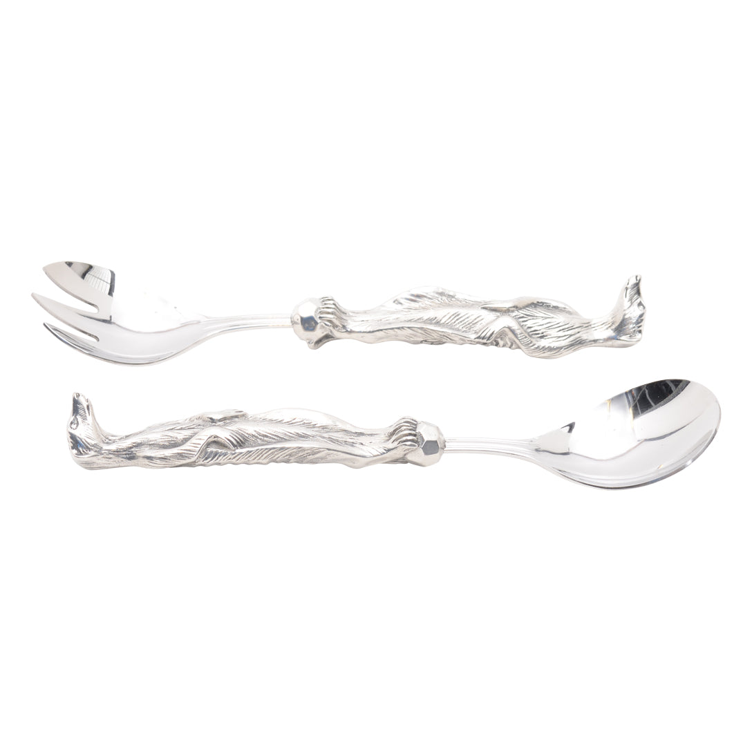 Maridadi Pewter Meercat Salad Servers Small