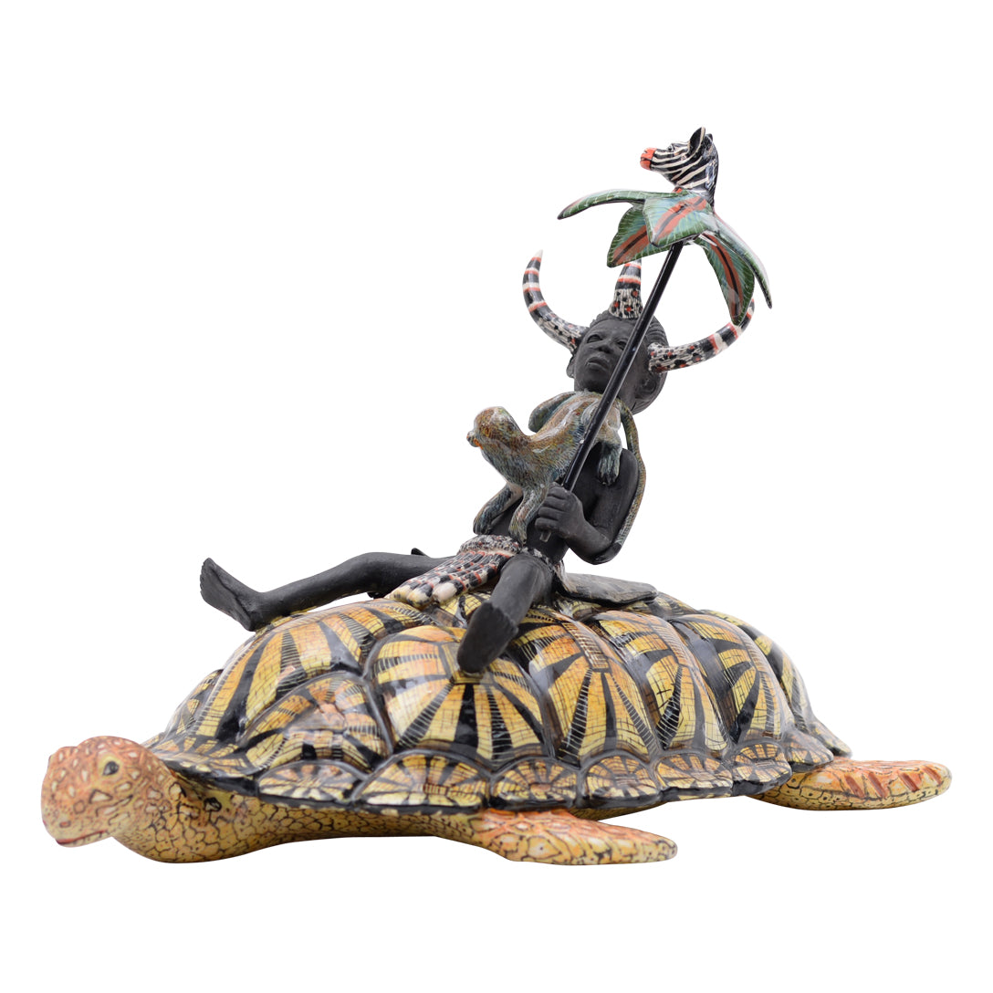 Tortoise Rider sculpture