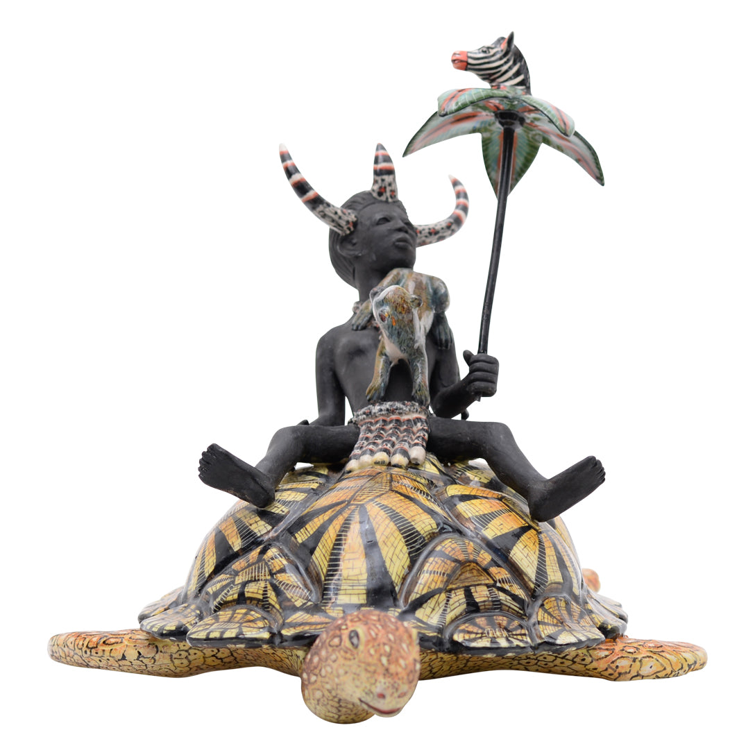 Tortoise Rider sculpture