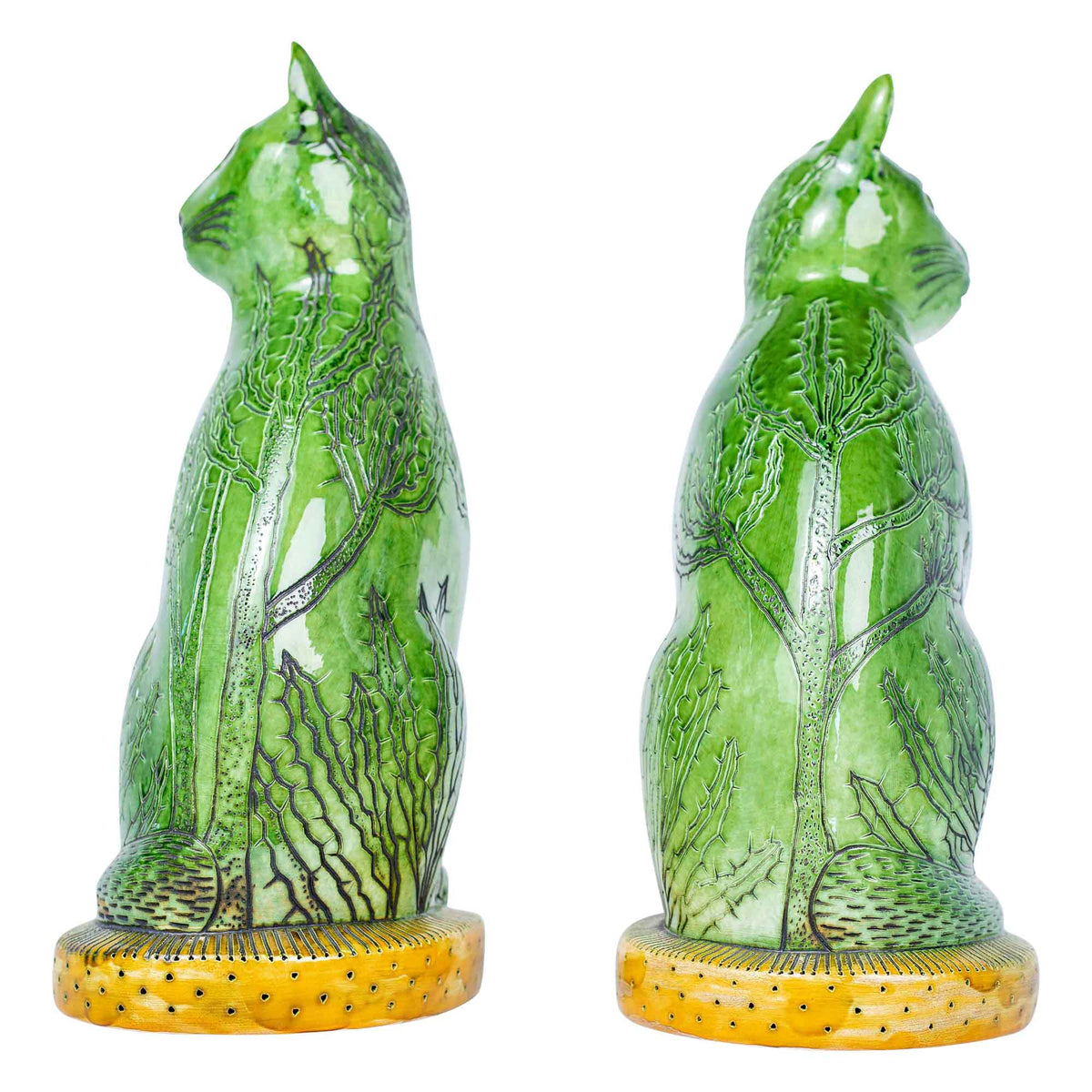 Pair of cat sculptures