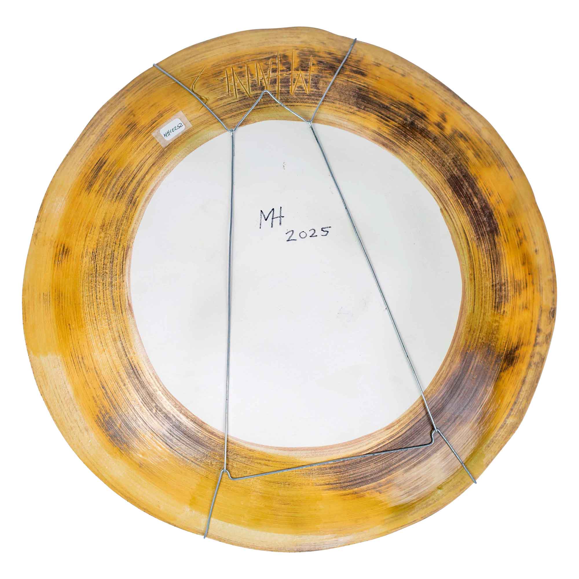 Ochre glazed cat plate