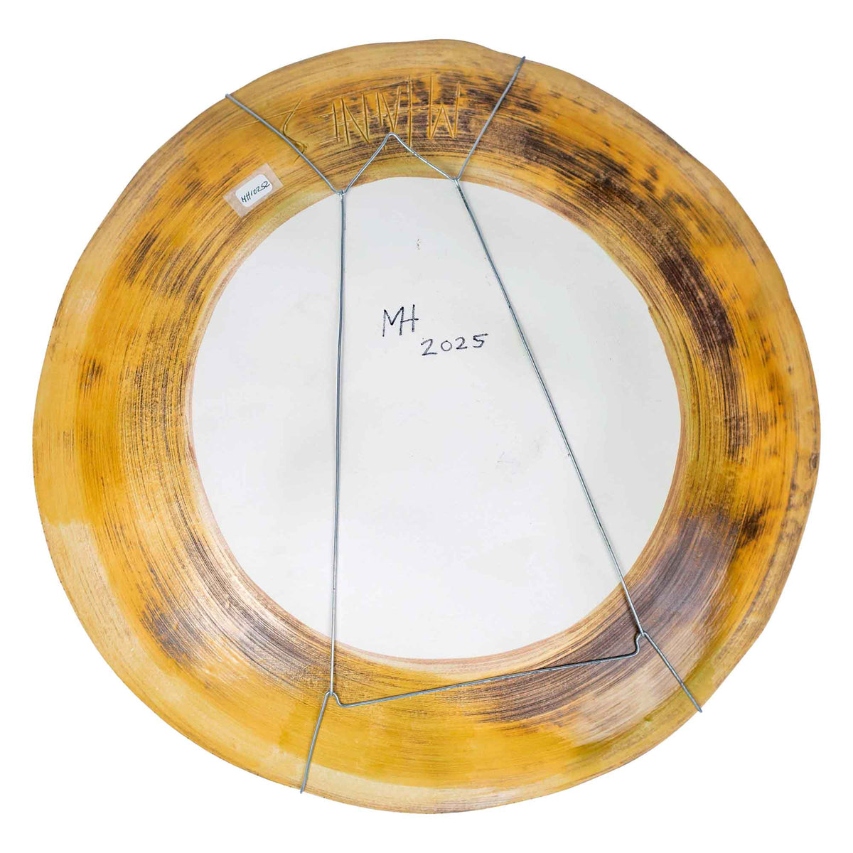 Ochre glazed cat plate