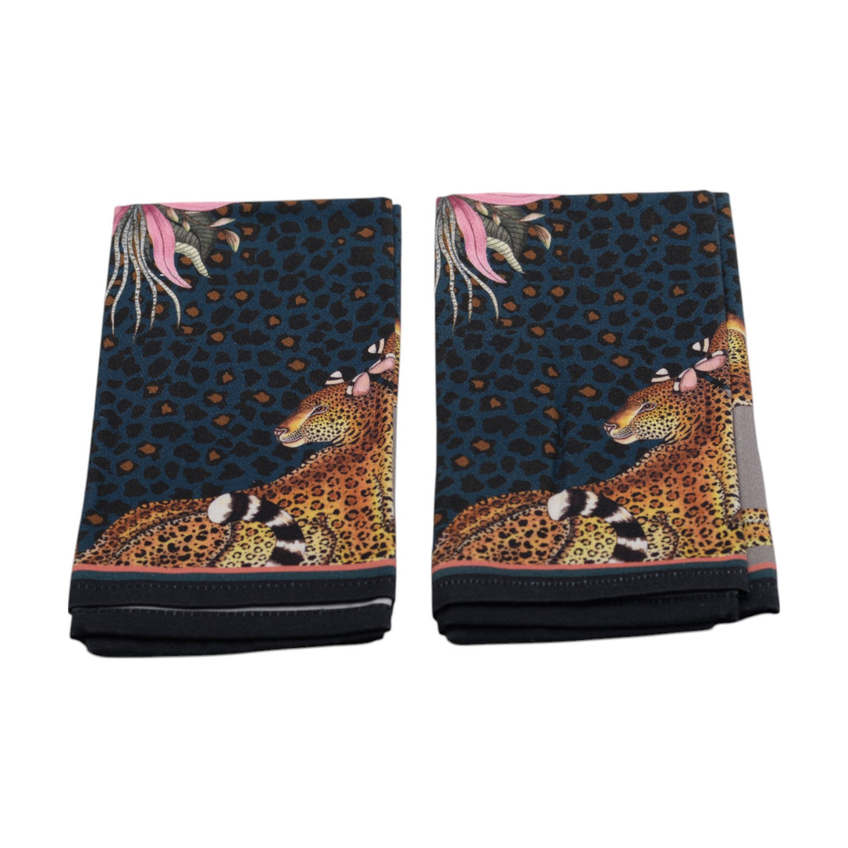 Leopard lily starry night napkin pair