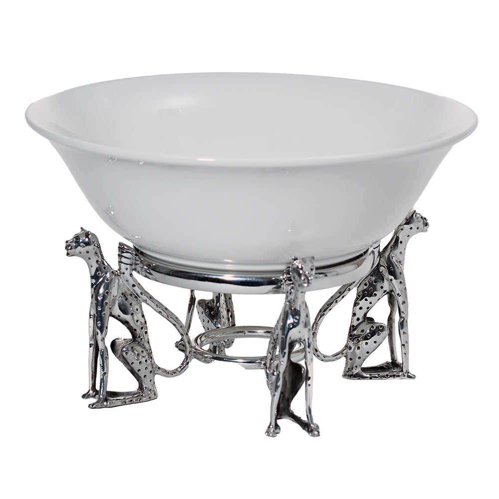 Cheetah bowl with stand
