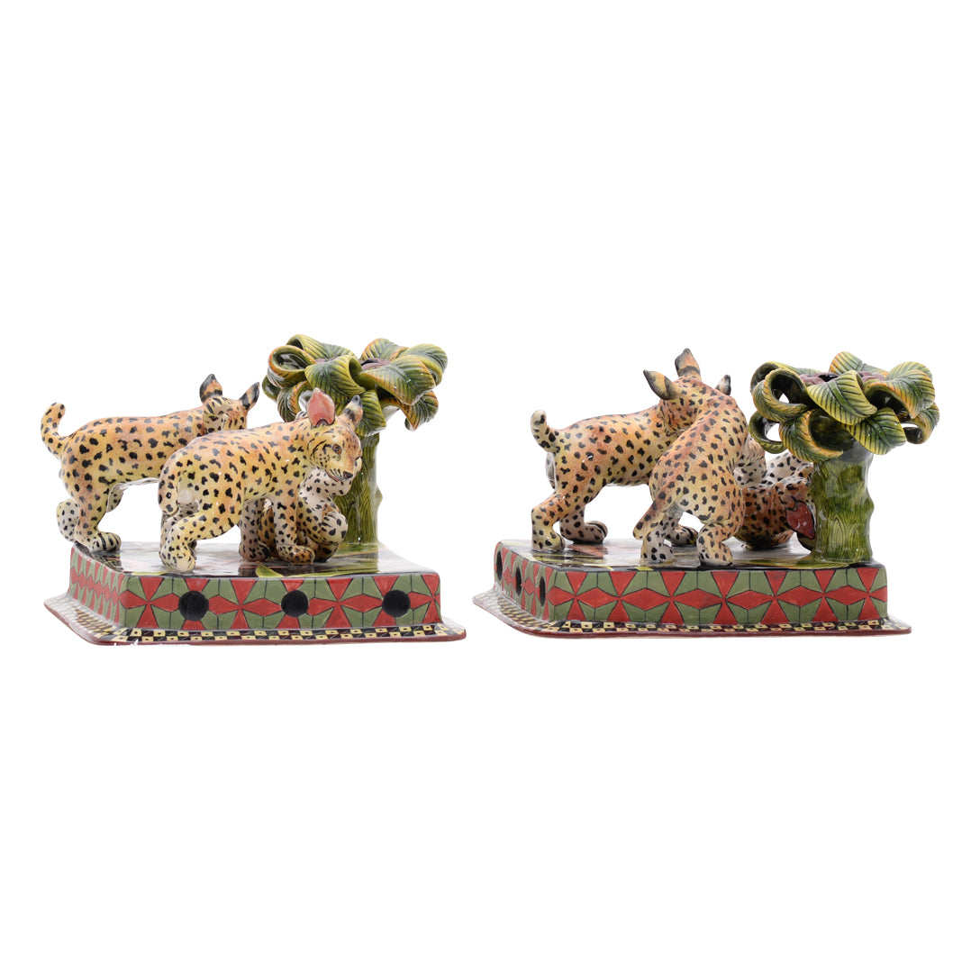 Bob Cat candle holders