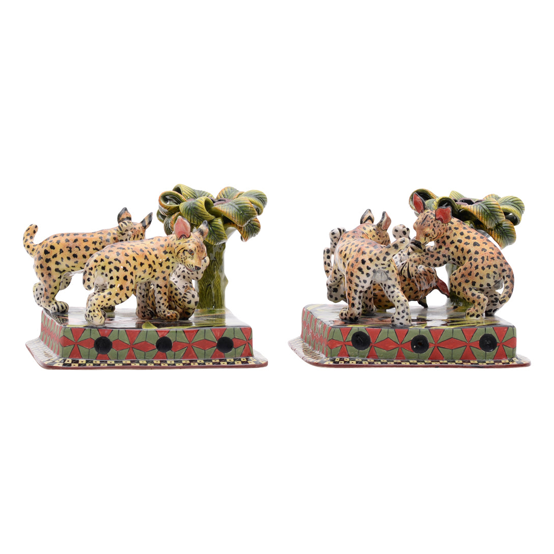 Bob Cat candle holders