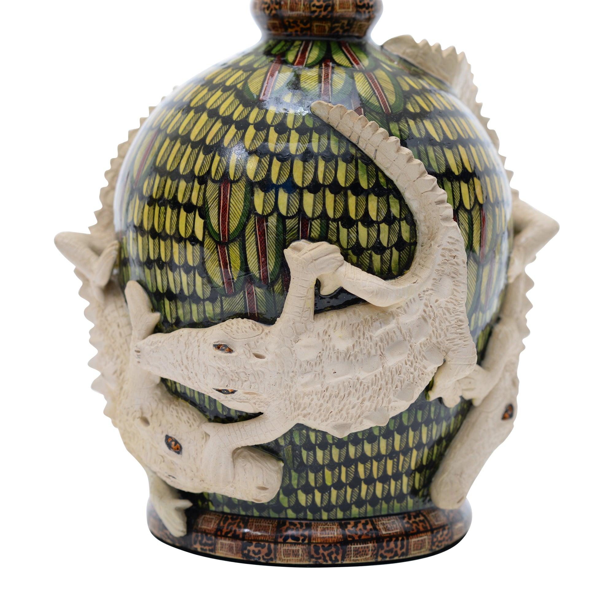 Pair of crocodile lamp bases