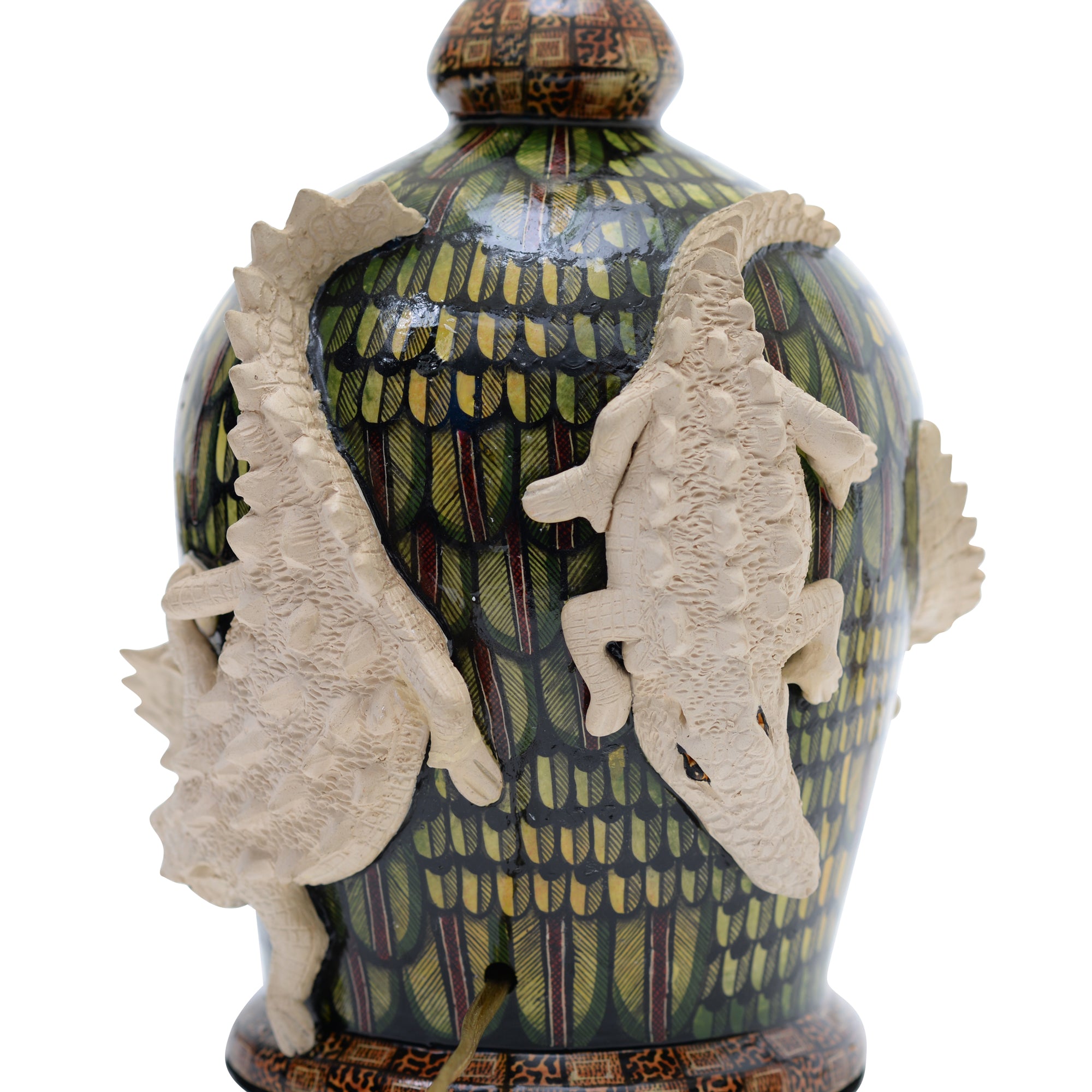 Pair of crocodile lamp bases